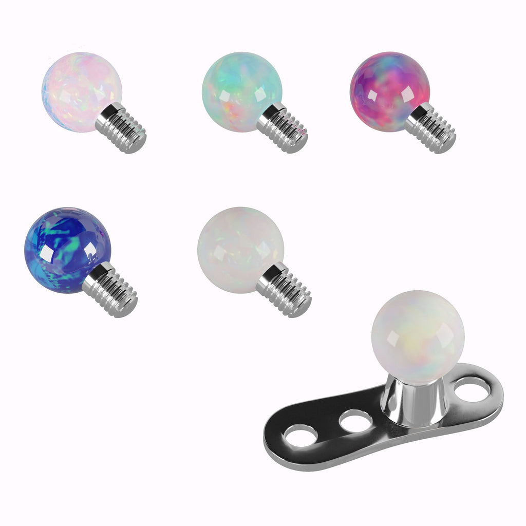 G23 Titanium Opal Ball Dermal Anchor Sets