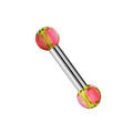 316L Surgical Steel Tongue Barbell with Checkered UV Balls (Pack of 10)