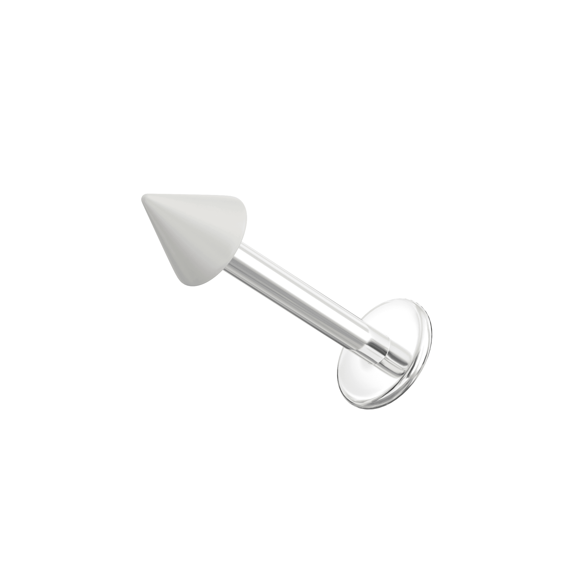 316L Surgical Steel Labret with Transparent Neon UV Cone (Pack of 10)