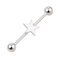 316L Surgical Steel Ear Industrial Bar with Star