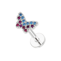 316L Surgical Steel & CZ with Butterfly Tragus Ear Stud