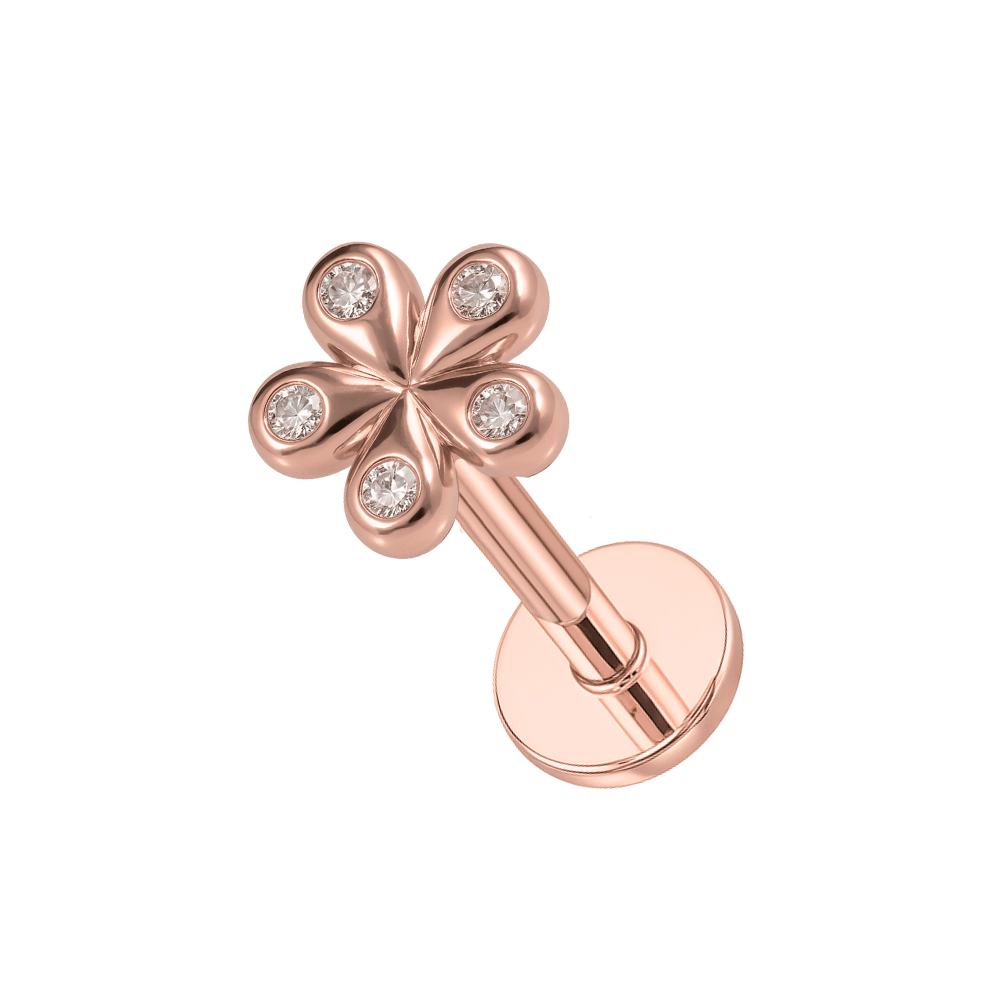 316L Surgical Steel CZ Studded Daisy Cartilage Stud