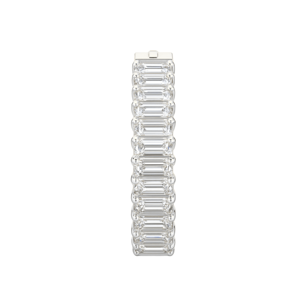 G23 Titanium Vertical Baguette CZ Crystal Lined Reverse Curved Belly Button Ring
