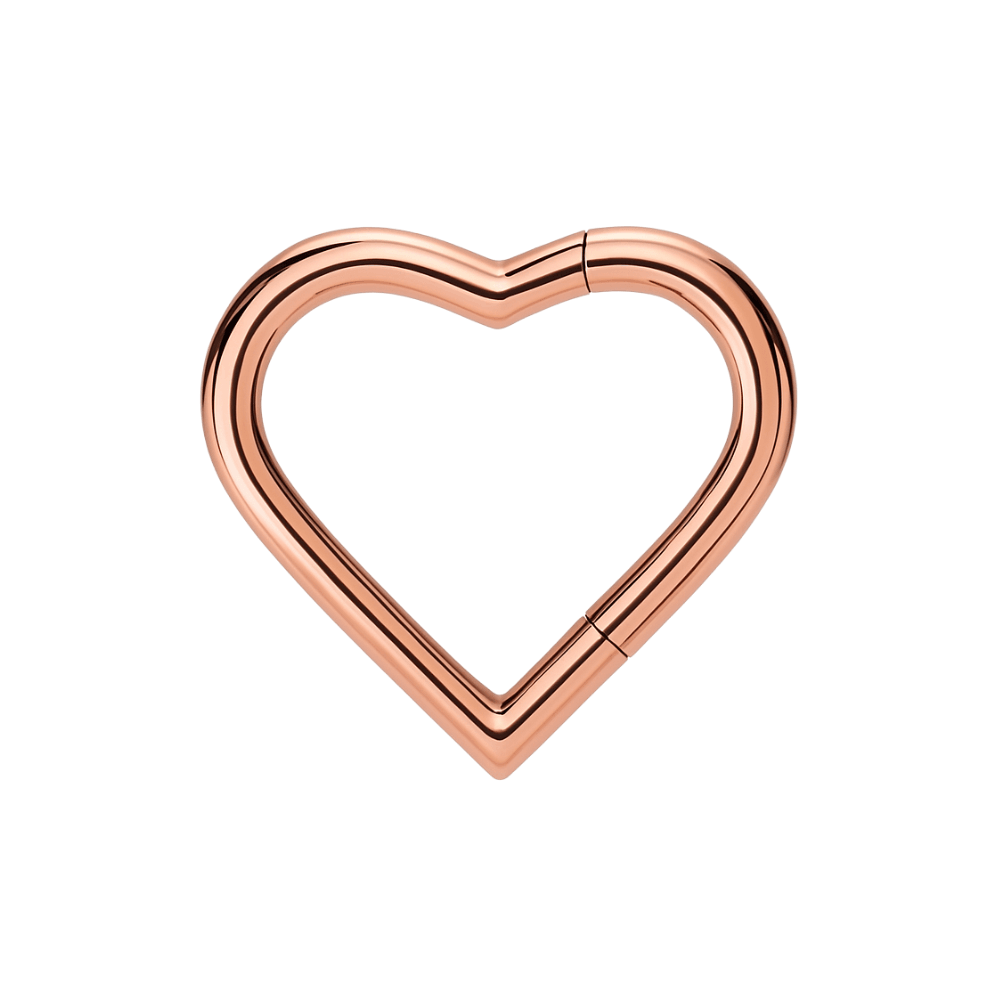 316L Surgical Steel Heart Hinged Segment Clicker Ring