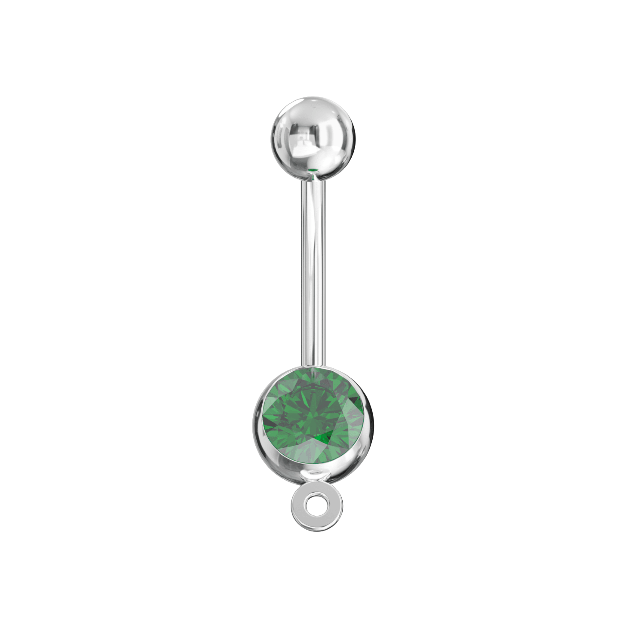 316L Surgical Steel Studded Hook Banana Belly Ring