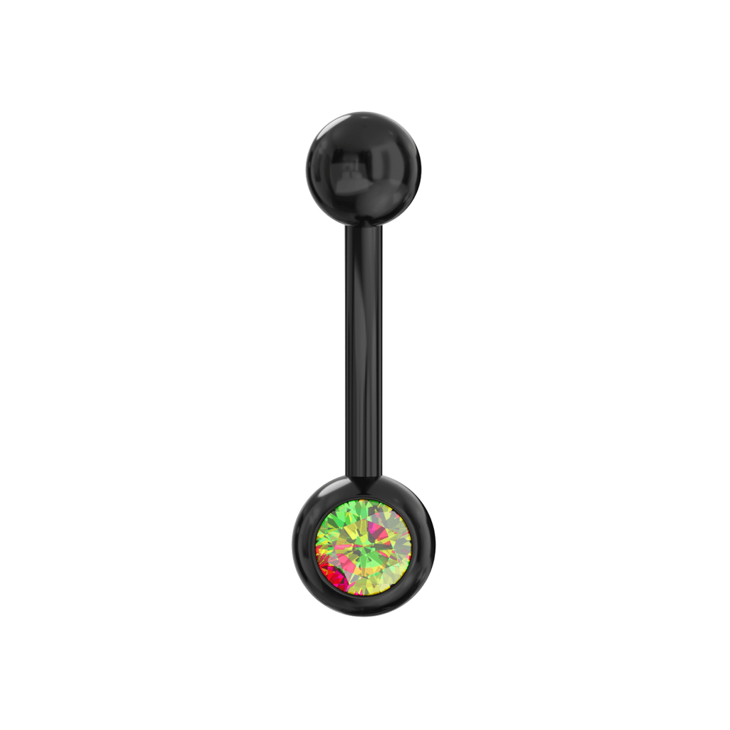 316L Surgical Steel Anodised Single Stone Belly Ring