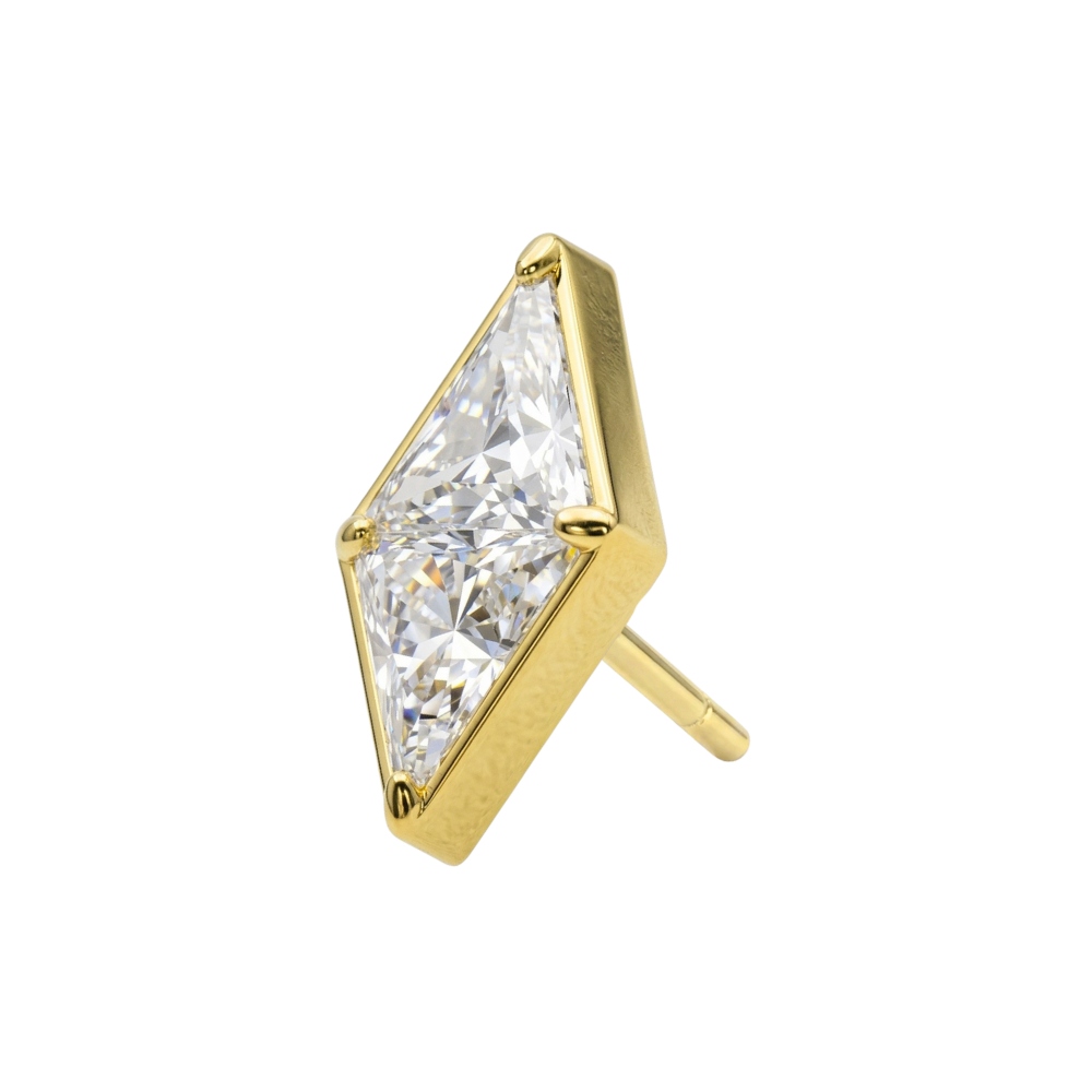 G23 Titanium Geometric Triangle Cluster Threadless Labret Accessory Top