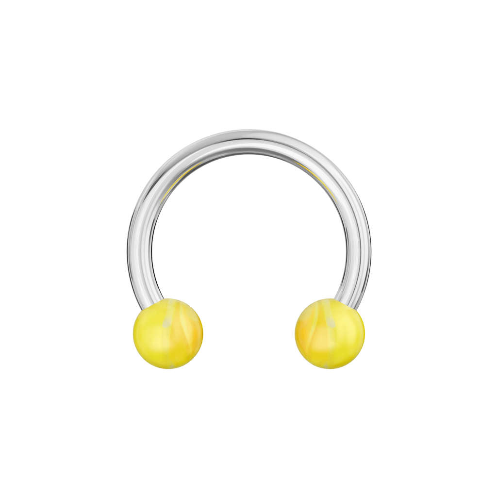 316L Surgical Steel Circular Barbell With Marble UV Balls (Pack of 10)