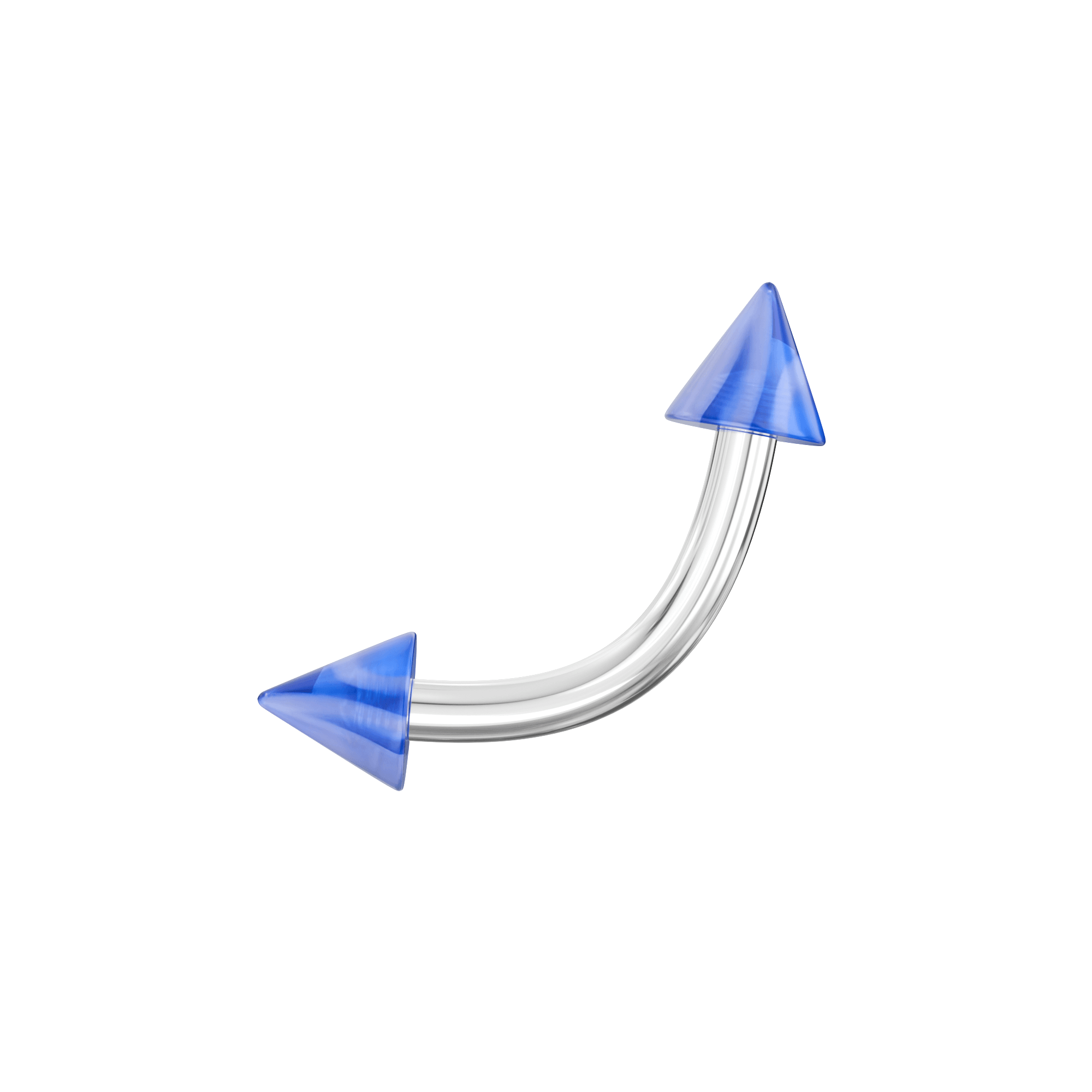 316L Surgical Steel Curved Bar with Wavy Stripes UV Cone (Pack of 10)