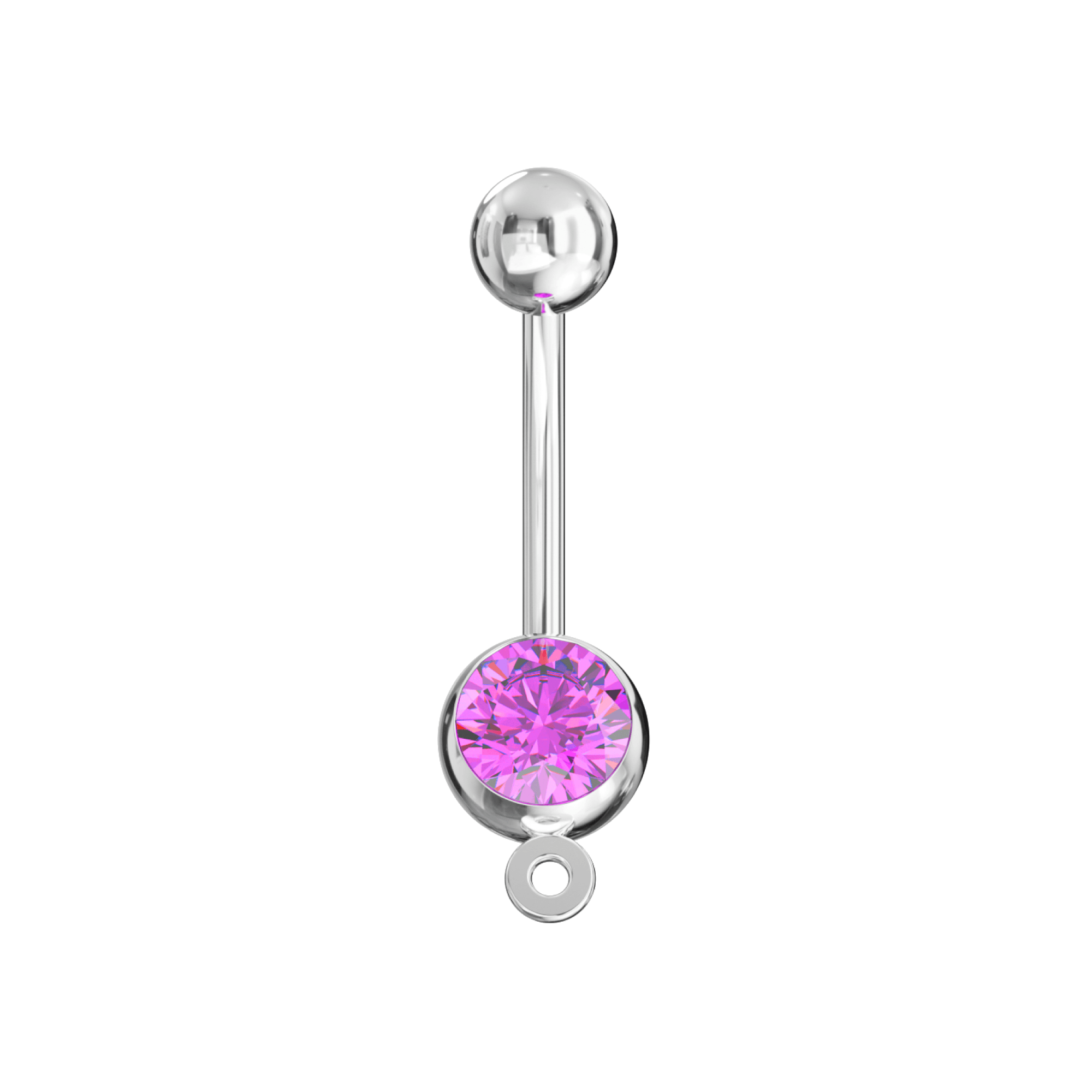 316L Surgical Steel Studded Hook Banana Belly Ring