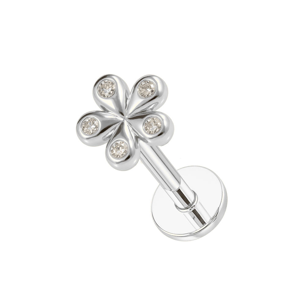 316L Surgical Steel CZ Studded Daisy Cartilage Stud