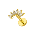 316L Surgical Steel Marquise CZ Stones Wave Cartilage Ear Stud