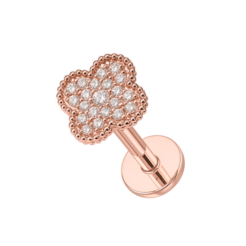 316L Surgical Steel & CZ Stone Flower Tragus Stud