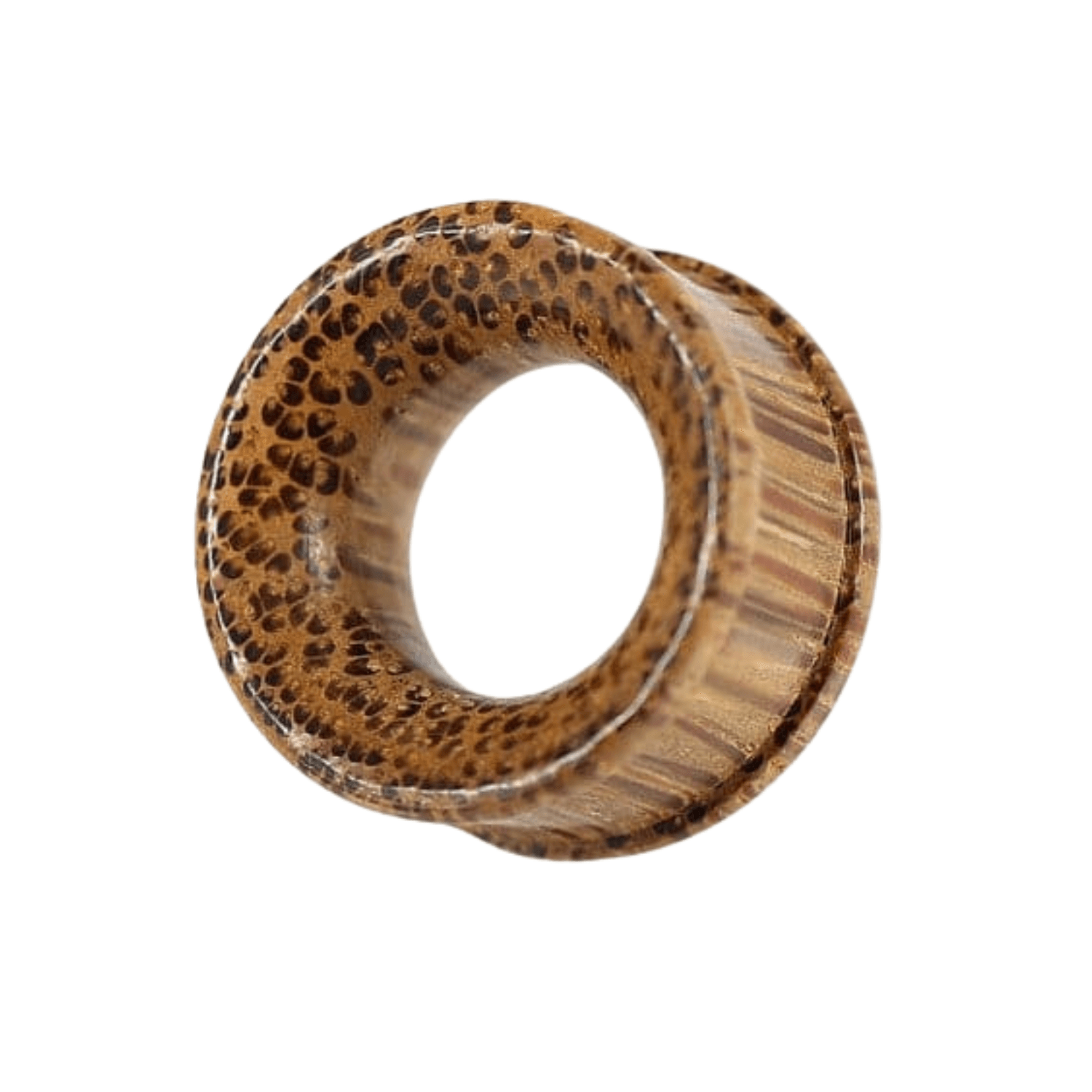 Organic Coco Wood Ribbed Edge Ear Tunnel