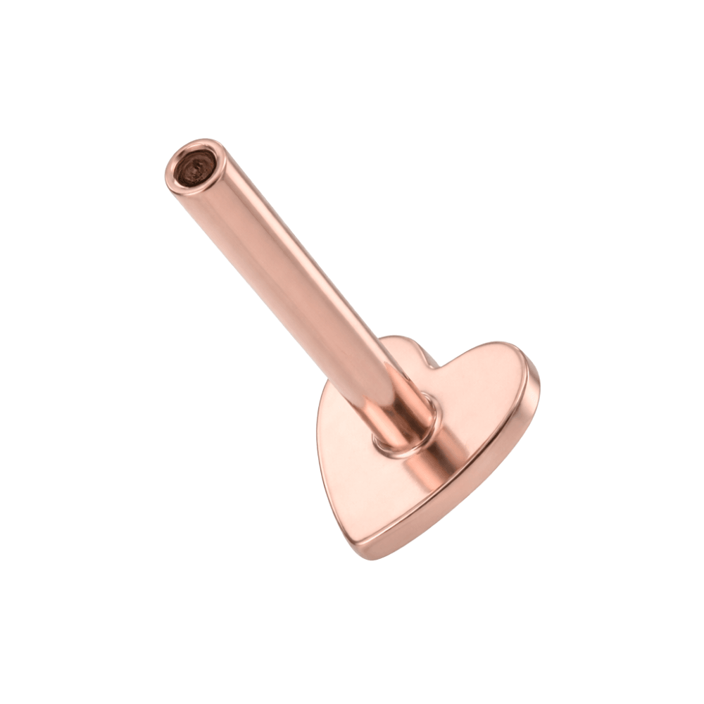925 Sterling Silver Push-Fit Heart Back Labret Bar