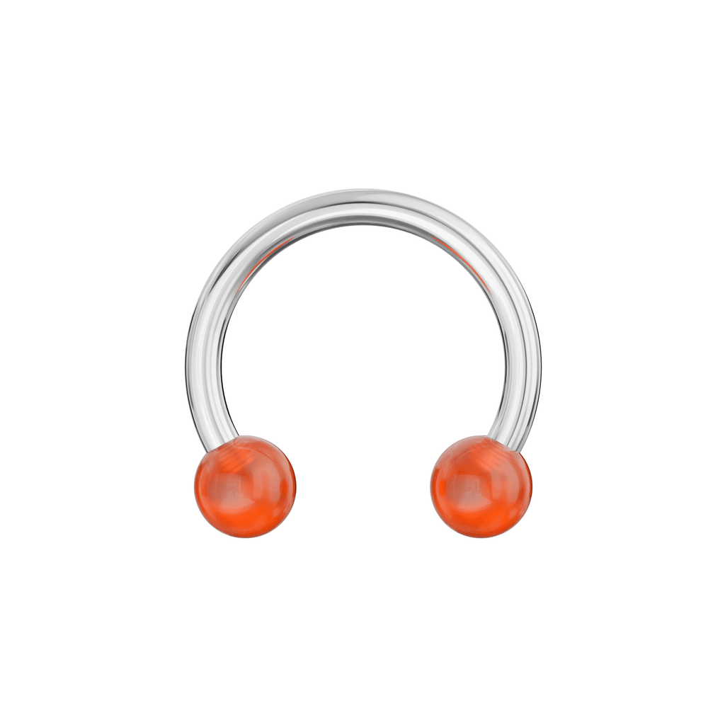 316L Surgical Steel Circular Barbell With Glossy UV Balls (Pack of 10)