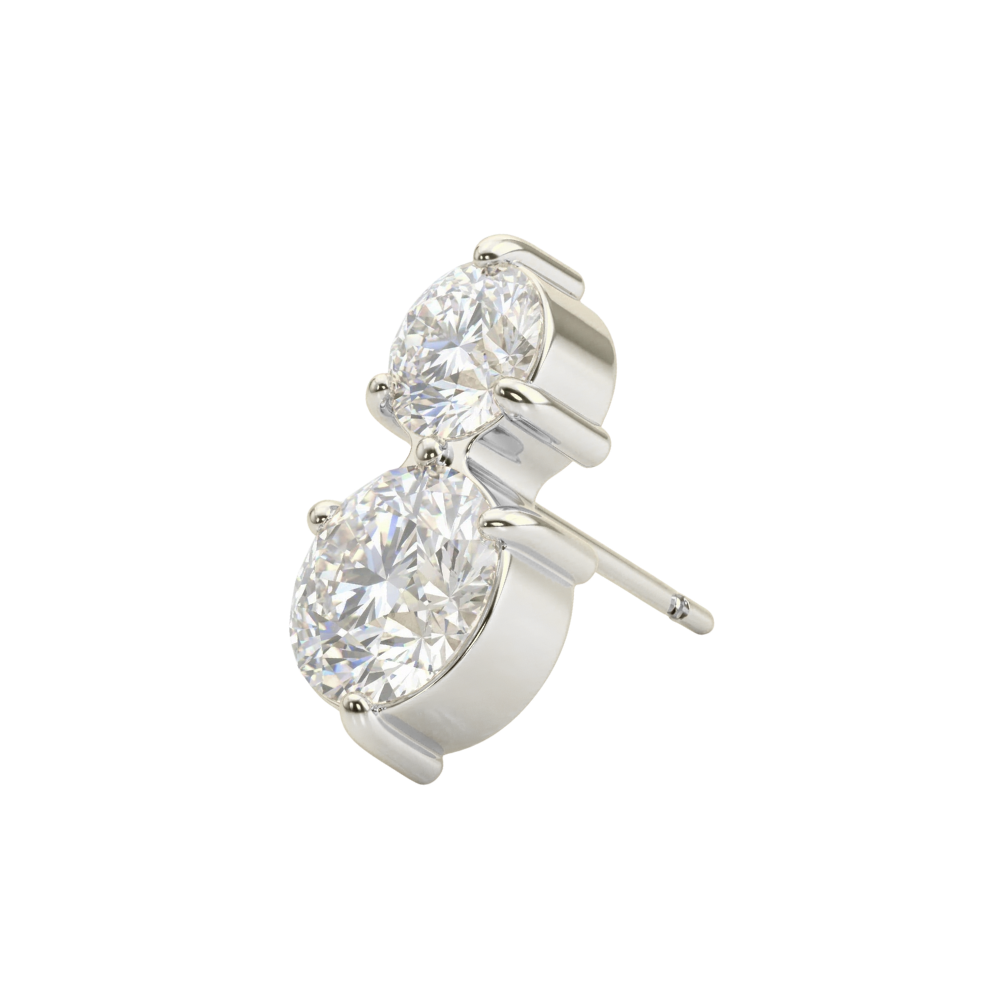 G23 Titanium Double Oval CZ Jewelled Threadless Top