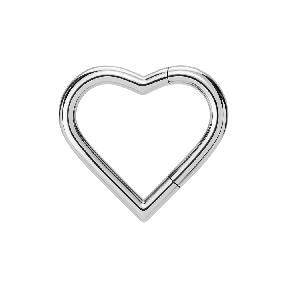316L Surgical Steel Heart Hinged Segment Clicker Ring