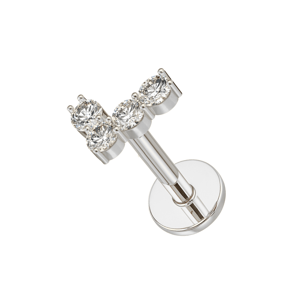 316L Surgical Steel CZ Studded Tick Cartilage Ear Stud
