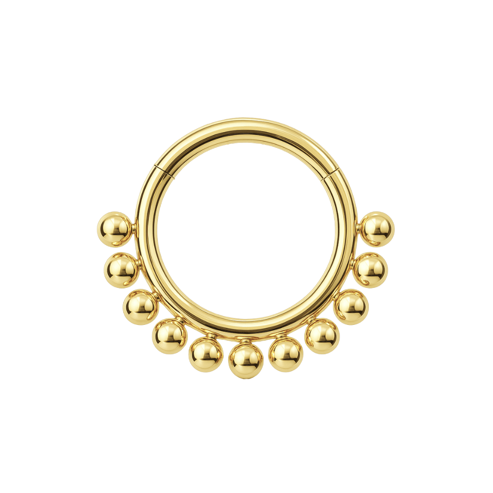 925 Sterling Silver Bead Ball Hinged Segment Clicker Ring