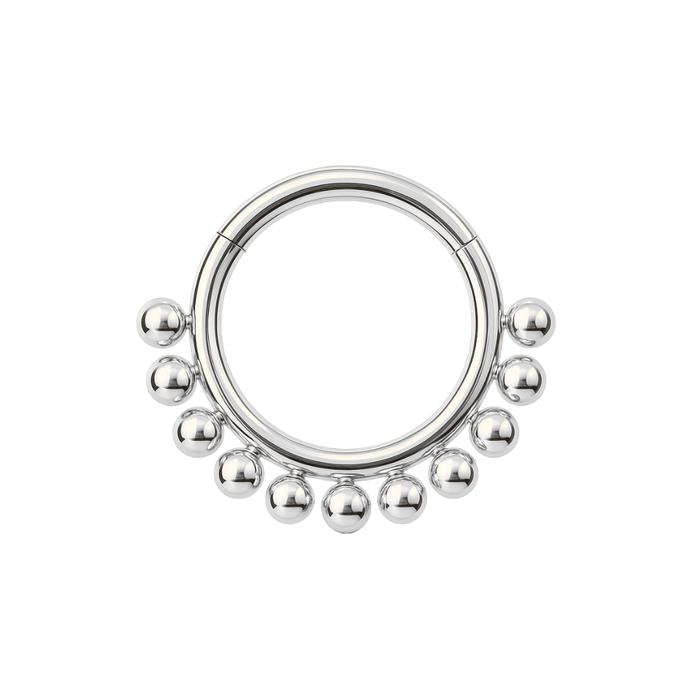 925 Zilver Segment Clicker Ring met Bolletjes - Neus & Oor Piercing ...