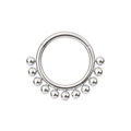 925 Sterling Silver Bead Ball Hinged Segment Clicker Ring