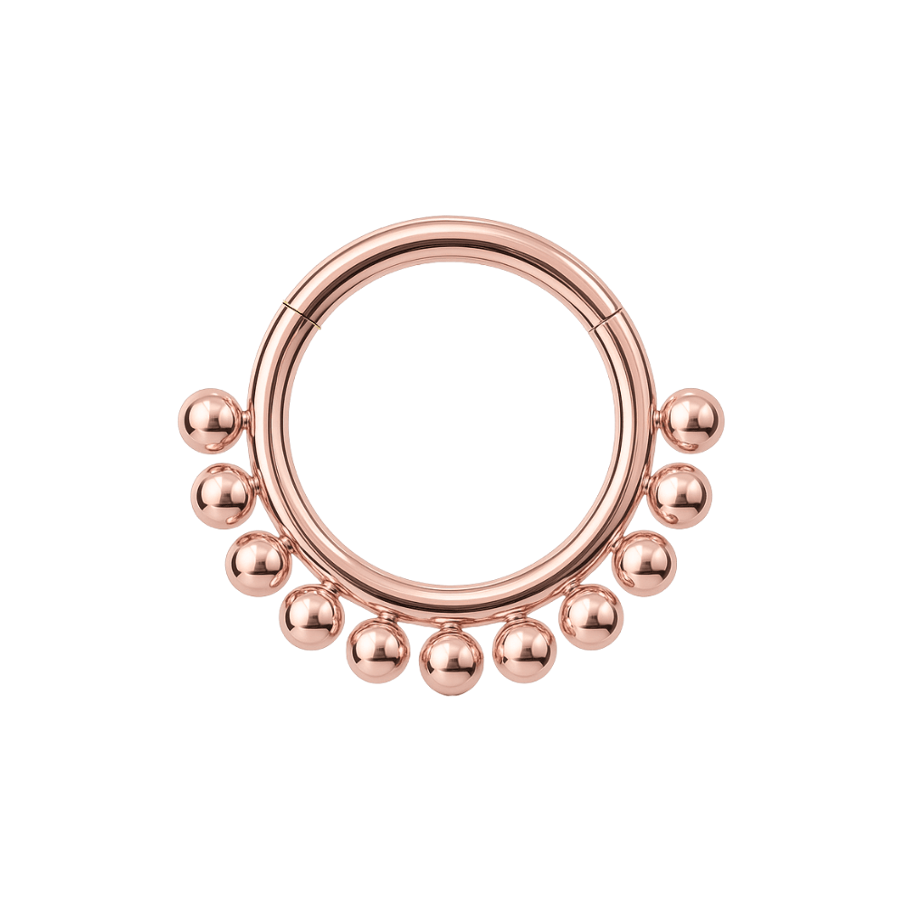 925 Sterling Silver Bead Ball Hinged Segment Clicker Ring
