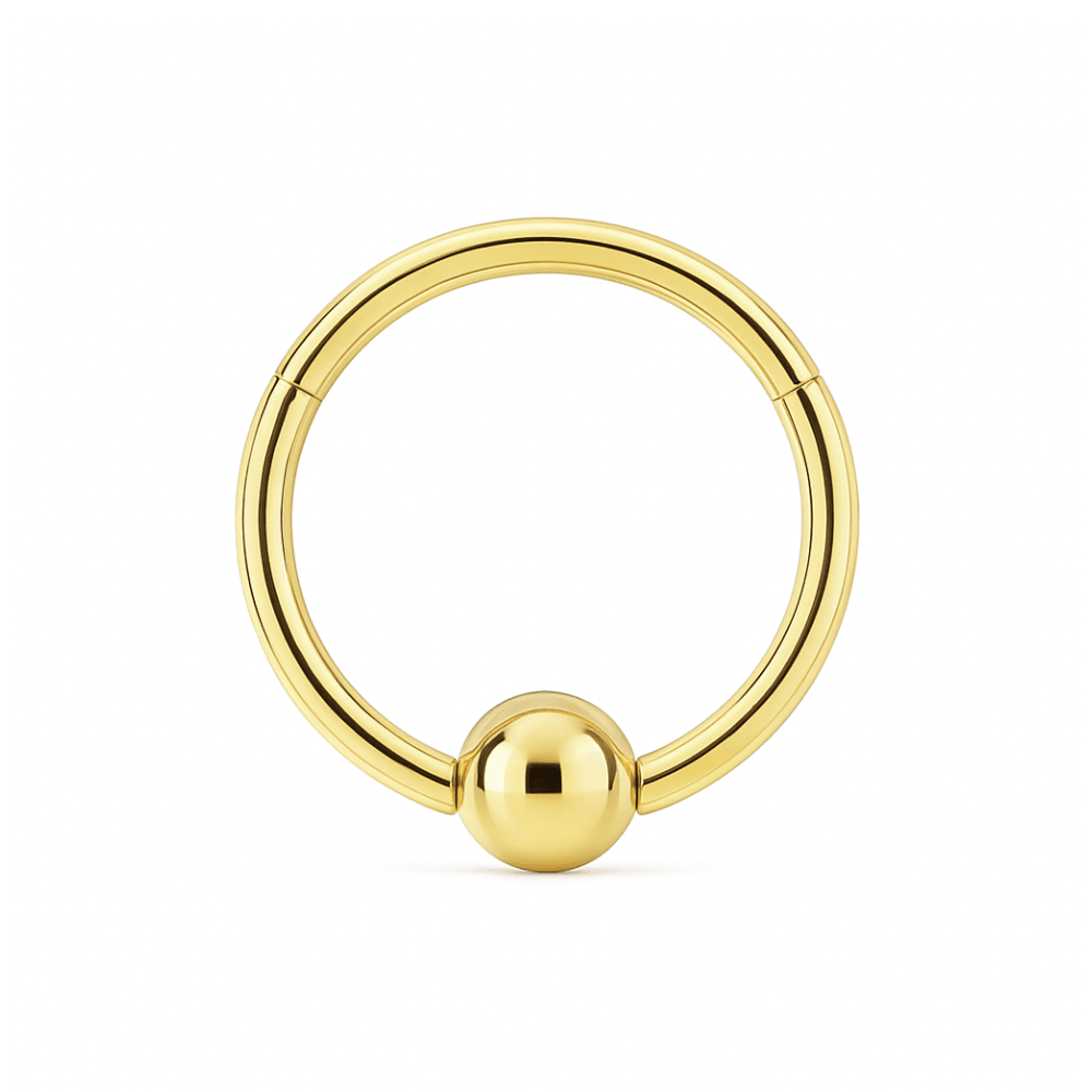925 Sterling Silver Hinged Segment Clicker Ring with Ball