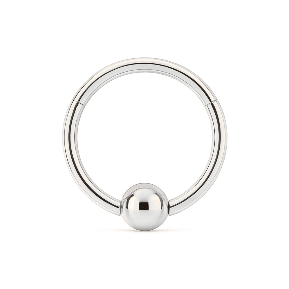 925 Sterling Silver Hinged Segment Clicker Ring with Ball