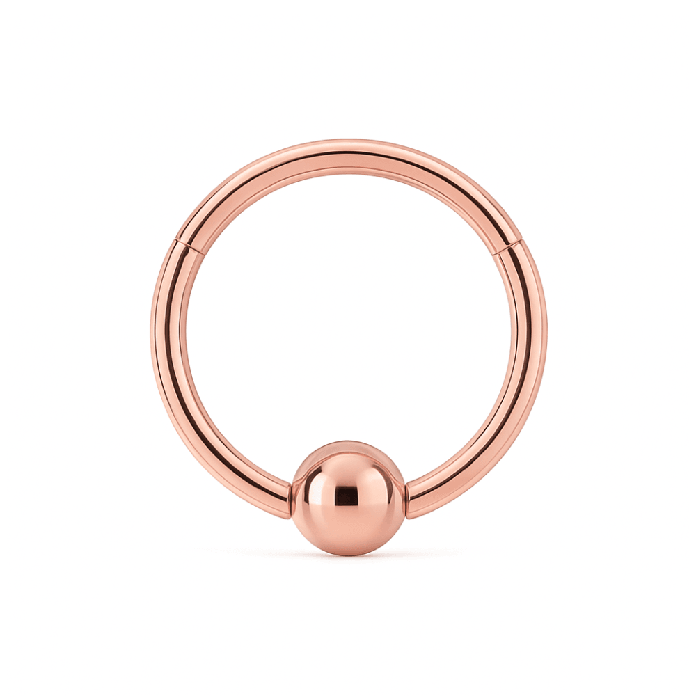925 Sterling Silver Hinged Segment Clicker Ring with Ball