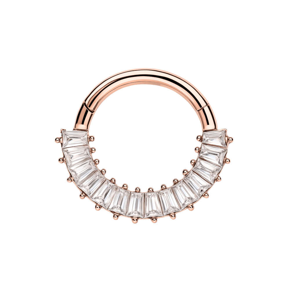 316L Surgical Steel CZ Jewelled 316L Hinged Segment Clicker Ring