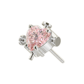 G23 Titanium Pink Heart Threadless Labret Accessory Top