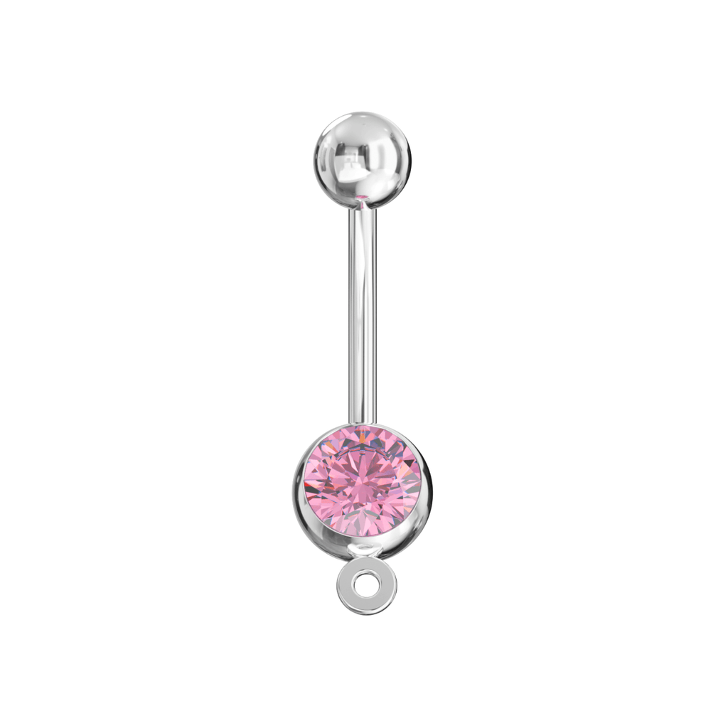 316L Surgical Steel Studded Hook Banana Belly Ring