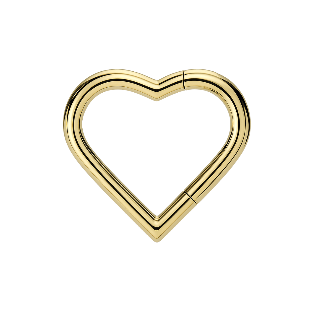316L Surgical Steel Heart Hinged Segment Clicker Ring
