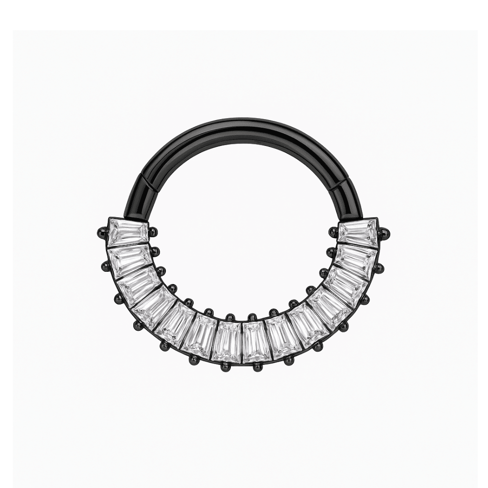 316L Surgical Steel CZ Jewelled 316L Hinged Segment Clicker Ring
