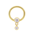 G23 Titanium Dangling CZ Jewelled Hinged Segment Clicker Ring