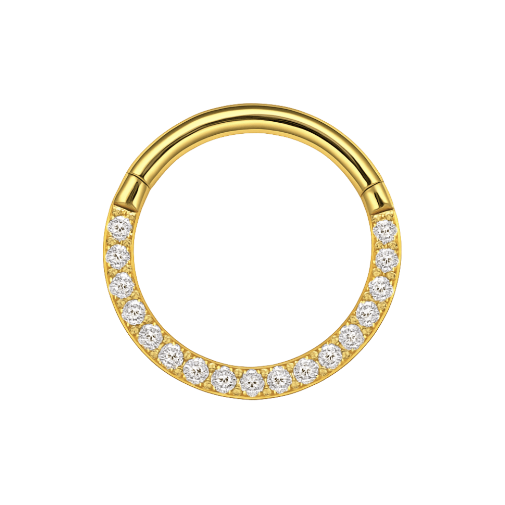 316L Surgical Steel Pave Crystal Hinged Clicker