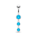 925 Sterling Silver Basel Setting Tri Round Jewelled Belly Banana