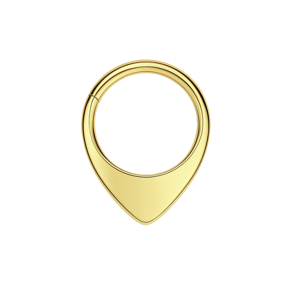 G23 Titanium Teardrop Flat Hinged Segment Clicker Ring