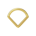 925 Sterling Silver Twisted V-Shape Hinged Braided Segment Clicker Ring