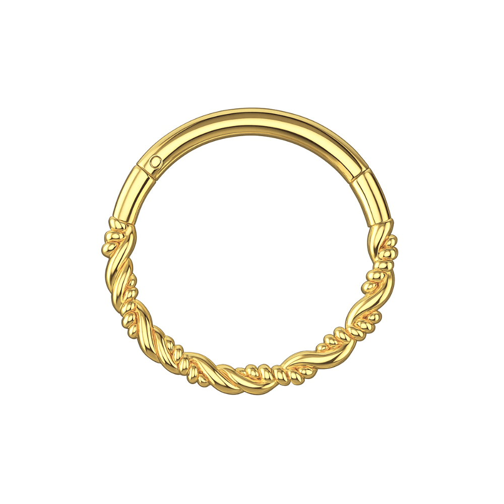925 Sterling Silver Twisted Style Segment Clicker Ring