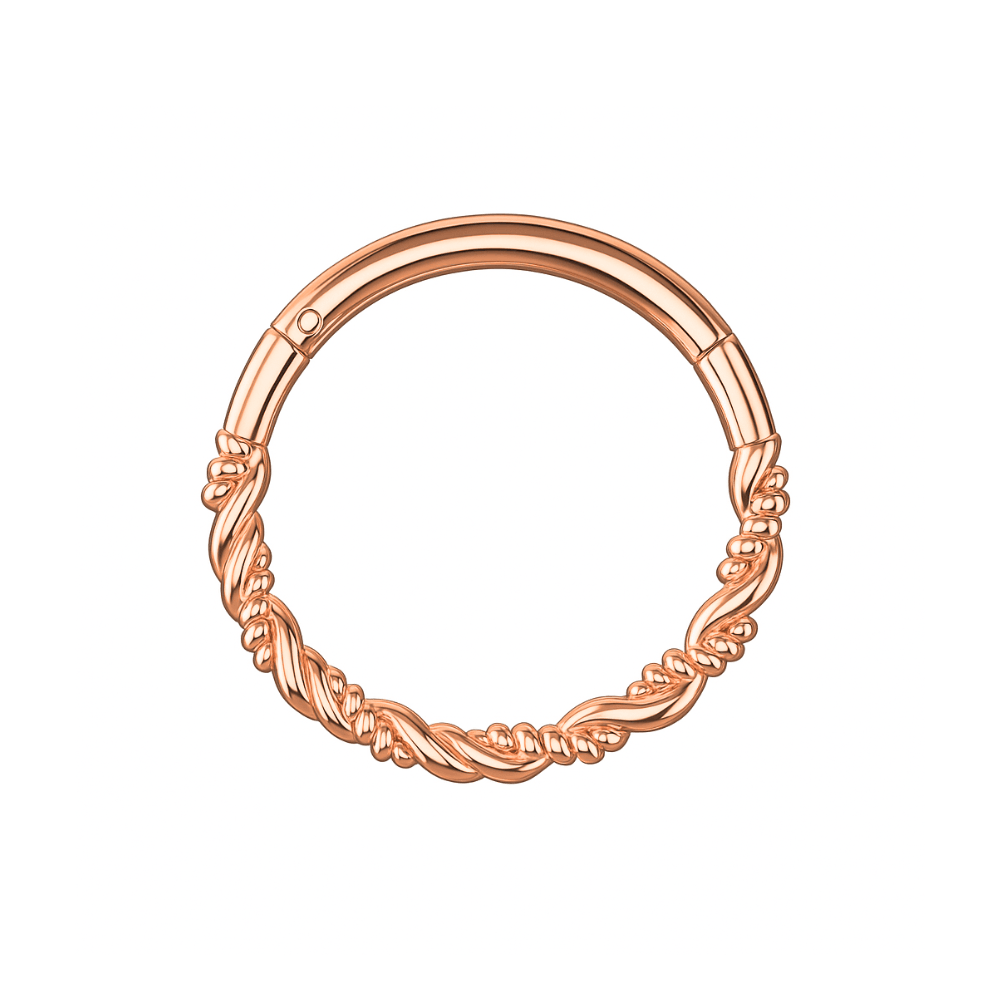 925 Sterling Silver Twisted Style Segment Clicker Ring