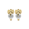 14K Gold Cubic Zirconia Bow Huggie Earrings