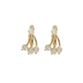 14K Gold Cubic Zirconia Cascade Huggie Earrings