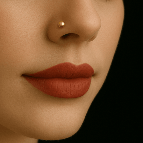 14K Gold Plain Bead Ball Top Nose Stud