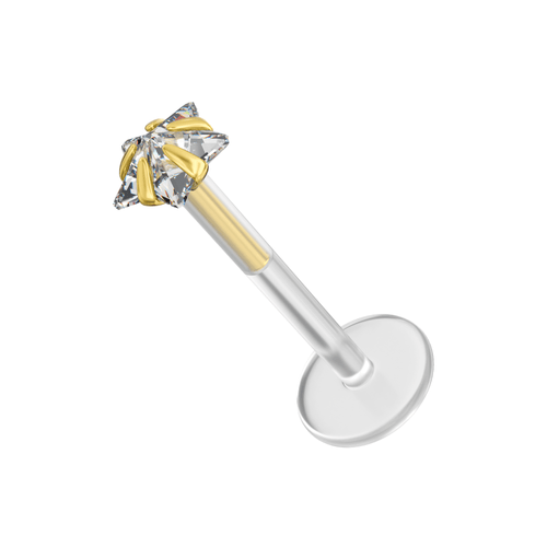 14K Gold Star & BioFlex Stud