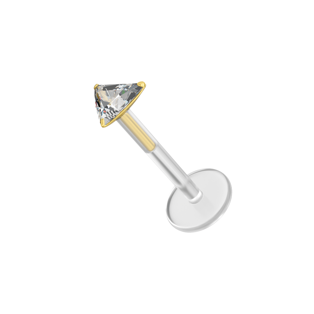 14K Gold Triangle & BioFlex Stud