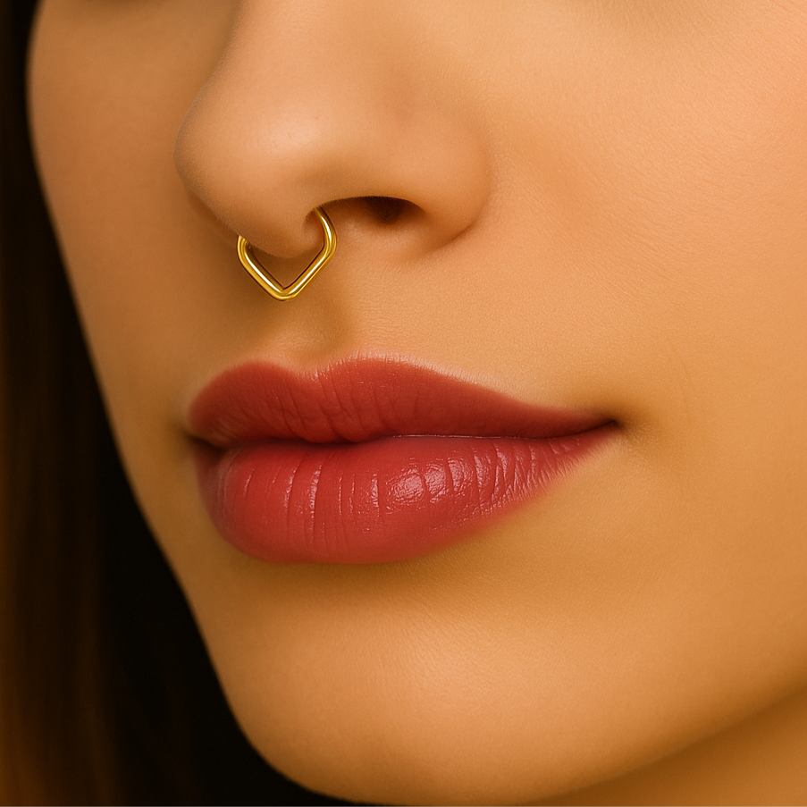 14K Gold Teardrop Hinged Segment Clicker Ring