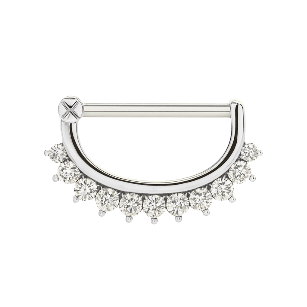 316L Surgical Steel Jewelled Round Nipple Clicker Ring