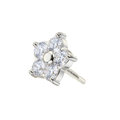 925 Sterling Silver CZ Jewelled Flower Internally Threaded Top